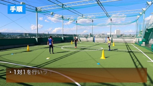【サッカー  練習メニュー】1対1+1フリーマン
