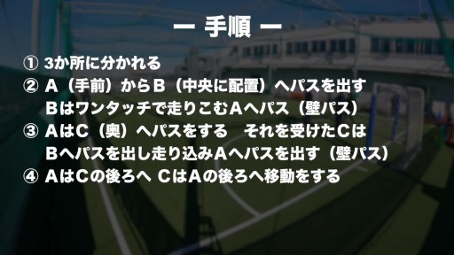 【  練習メニュー】壁パスを覚えよう(1)
