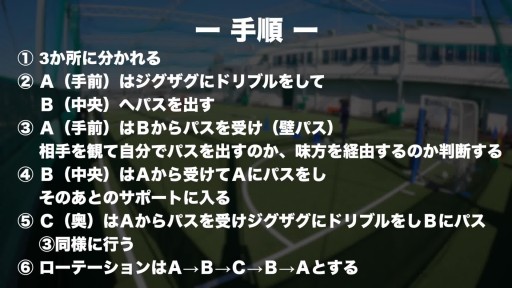 【  練習メニュー】壁パスを覚えよう(3)