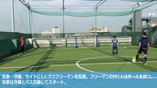 【フットサル  練習メニュー】1vs1 変則2フリーマン