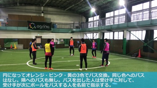 【サッカー  練習メニュー】w/up パス&ムーヴ③(状況判断の導入)