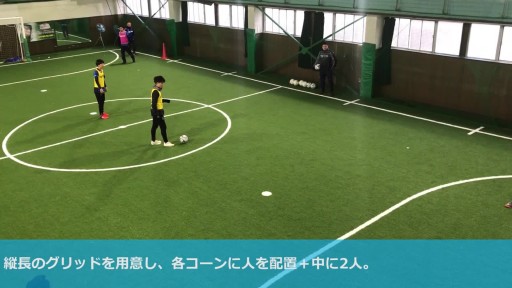 【サッカー  練習メニュー】パス&コントロール(長短のパス、ダイレクトプレー)
