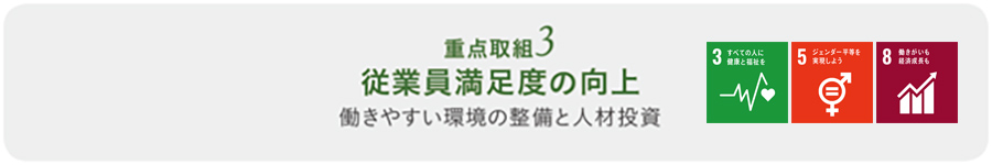 重点取組3 従業員満足の向上