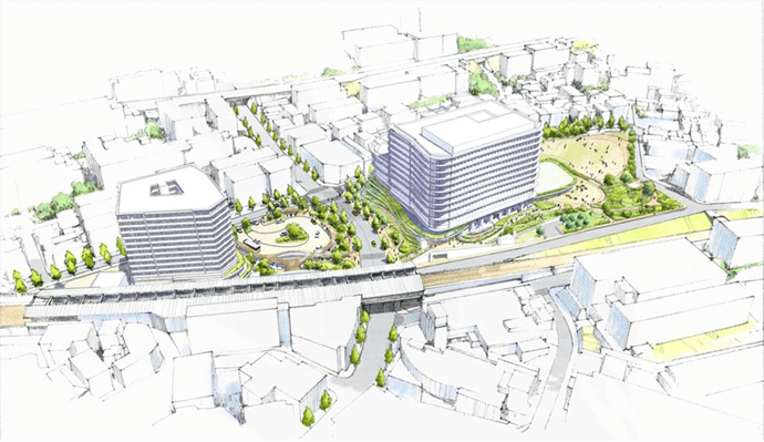 北東側からの鳥瞰イメージ