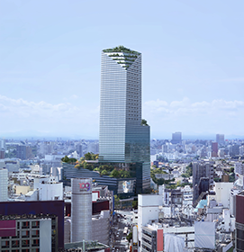 Shibuya Upper West Project外観イメージ　Image by Proloog / Copyright：Snohetta