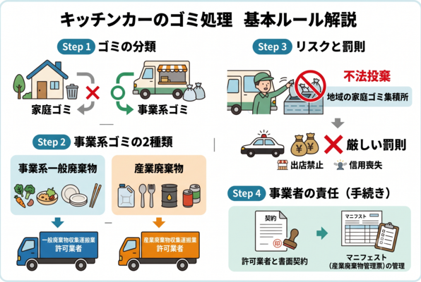 キッチンカーのゴミ処理基本のルール