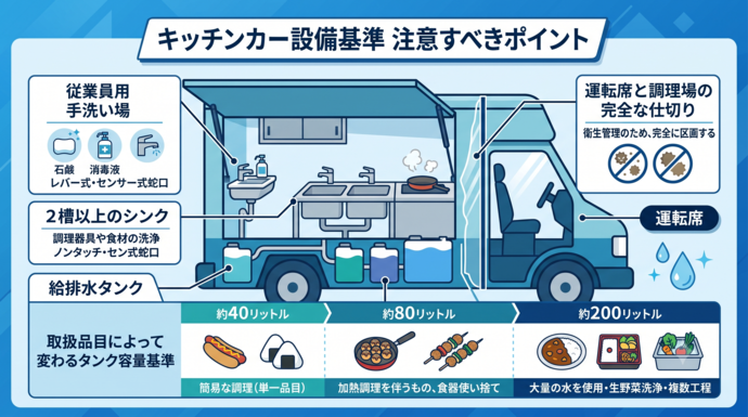 キッチンカーの設備基準　注意すべきポイント