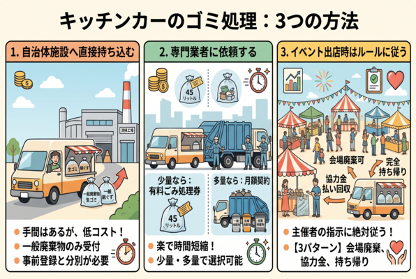 キッチンカーの事業系ゴミを正しく処理する3つの方法