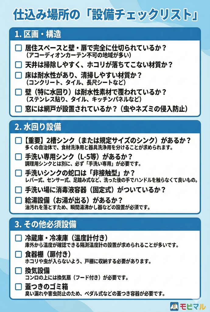 キッチンカーの設備チェックリスト