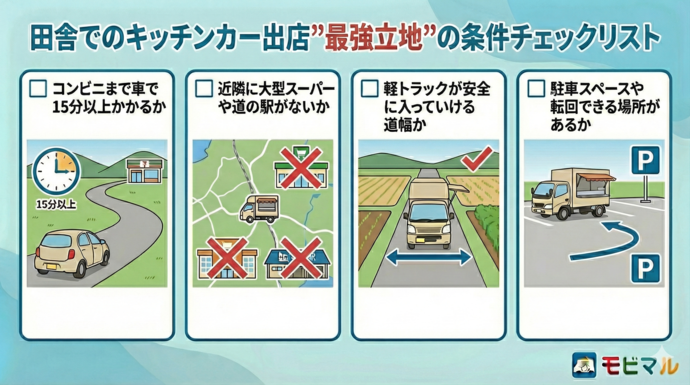 田舎でのキッチンカー出店”最強立地”の条件チェックリスト
