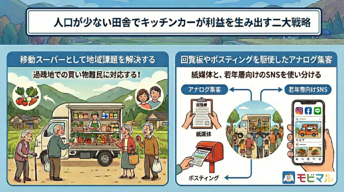 人口が少ない田舎でキッチンカーが利益を生み出す二大戦略