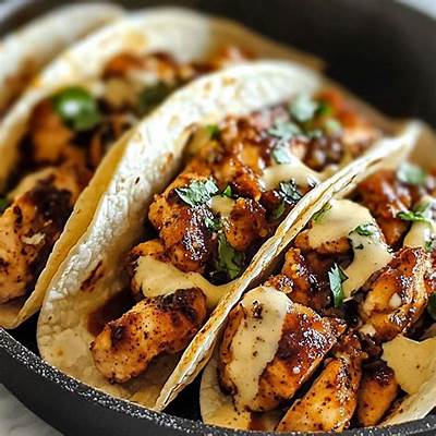 バーベキュー炭焼チキンタコス