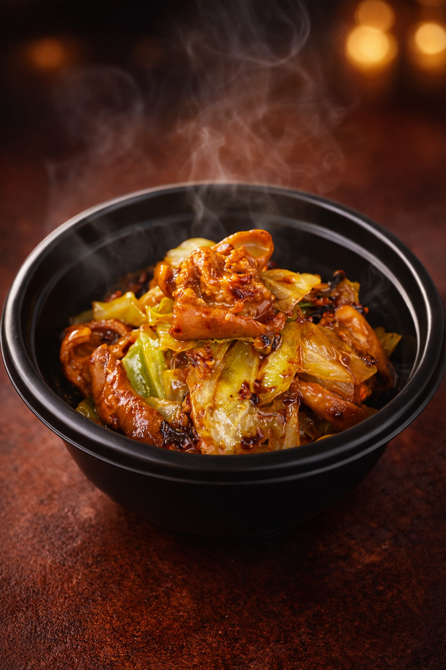 マルチョウとキャベツの味噌焼き