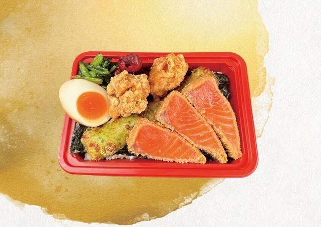 サーモンレアカツ海苔弁