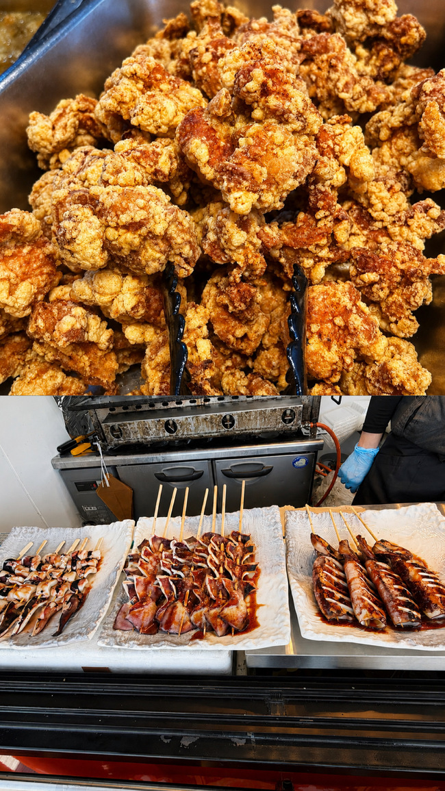 唐揚げ、イカ焼き