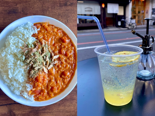 ほろほろ鶏肉のバターチキンカレー＆自家製レモネードorレモンスカッシュ