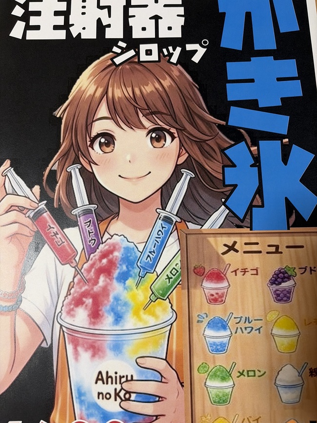 注射器シロップかき氷