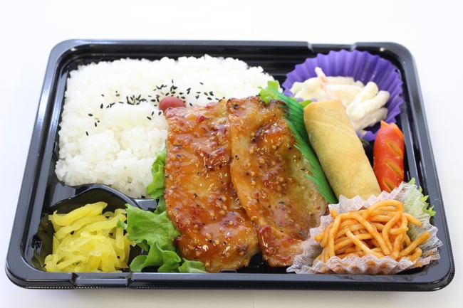 日替わり弁当３種例､豚ロース彩焼き弁当