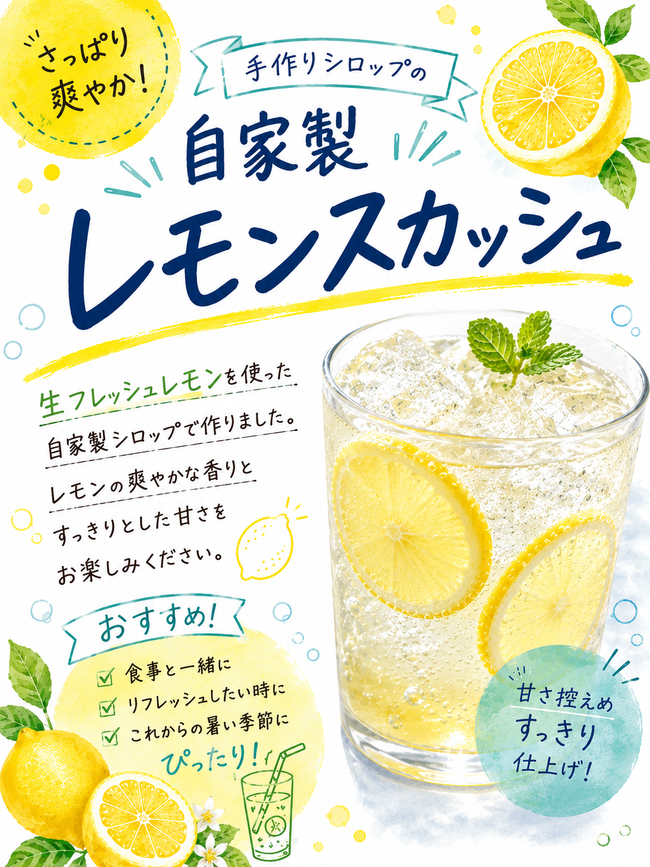 自家製レモンスカッシュ