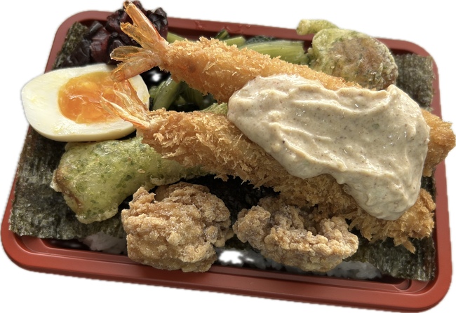 自家製タルタルのエビフライ海苔弁当