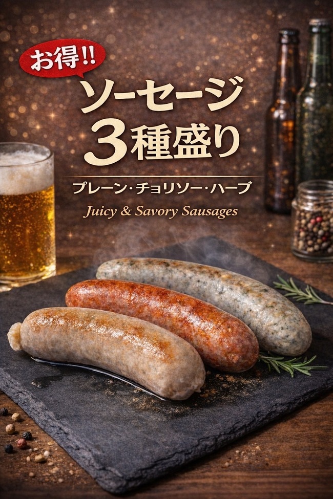 ソーセージ3種盛り合わせ