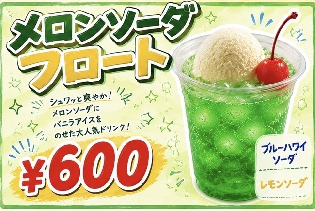 メロンソーダフロート