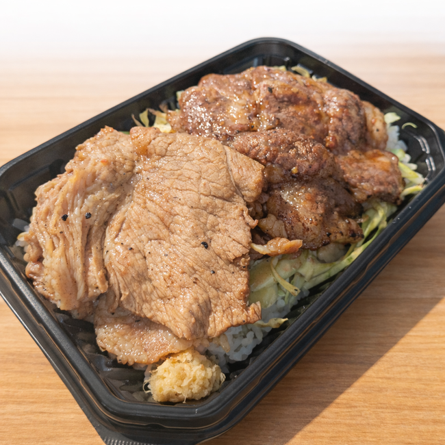 炭火焼き豚丼＆牛焼肉丼