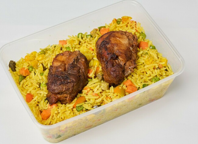 Spicy Jerk Chicken with Fried Rice - (spicy or no spicy optional)