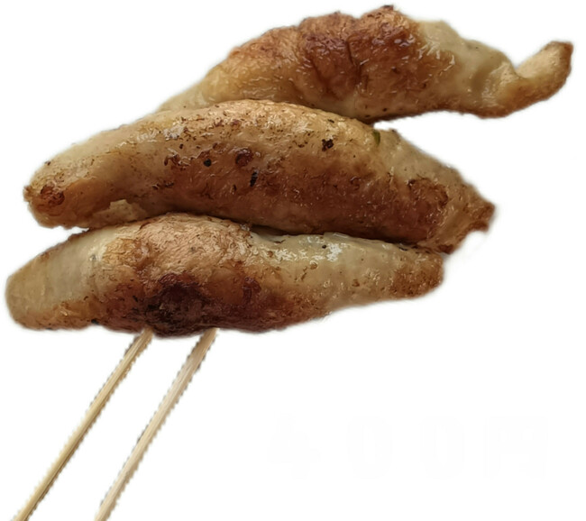 鶏皮ギョーザ串(明太マヨソース付き)