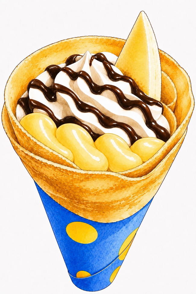 チョコバナナカスタードホイップクレープ