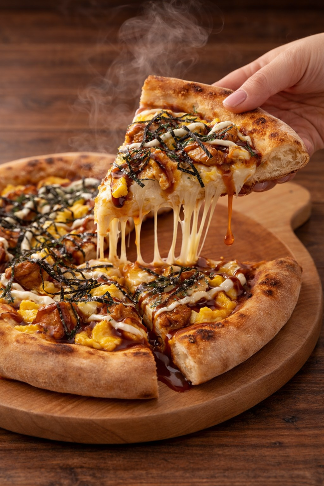 テリヤキチキンエッグピザ