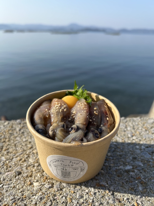 かわいいサイズのホタルイカ沖漬け丼
