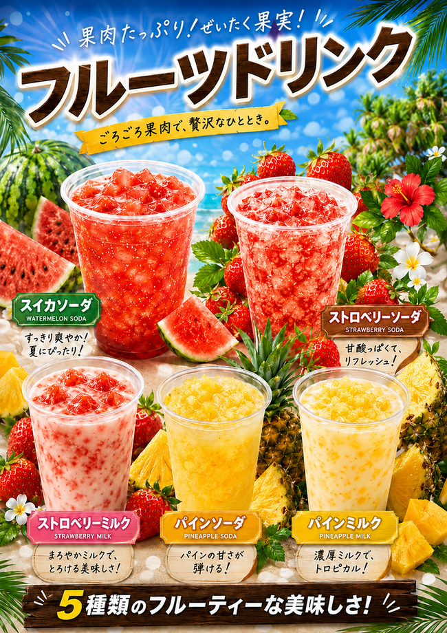 フルーツドリンク(5種類)