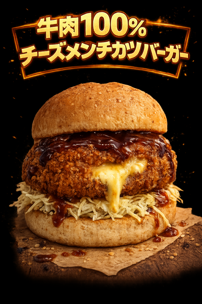 牛肉100%チーズメンチカツバーガー