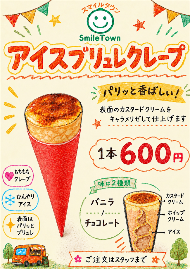 アイスブリュレクレープ