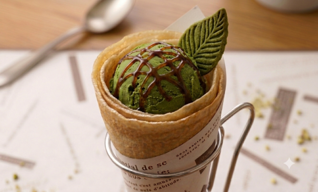 抹茶黒蜜アイスクレープ