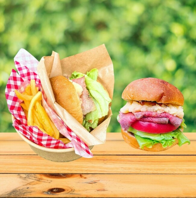 ローストビーフバーガー　ポテト付き