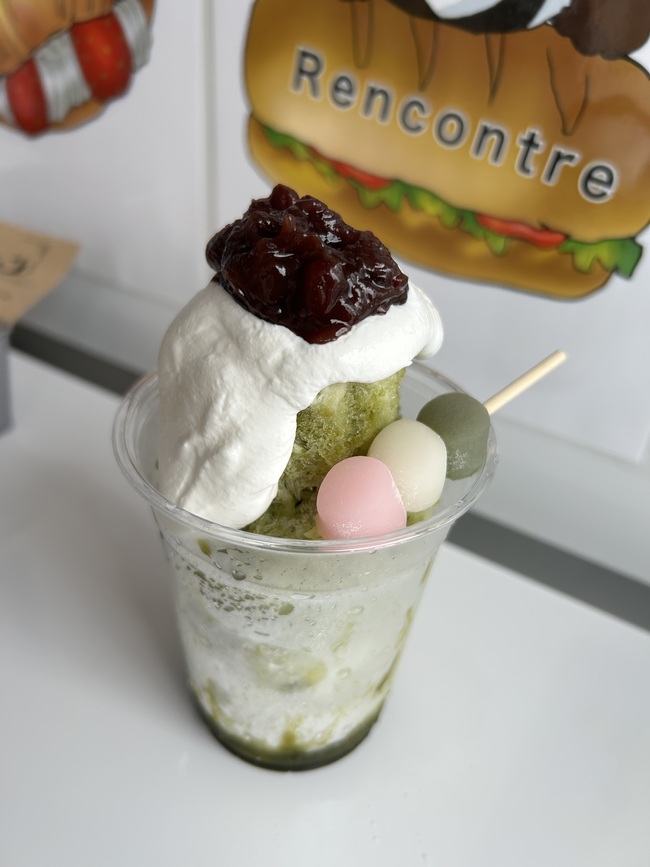 かき氷　抹茶ミルク