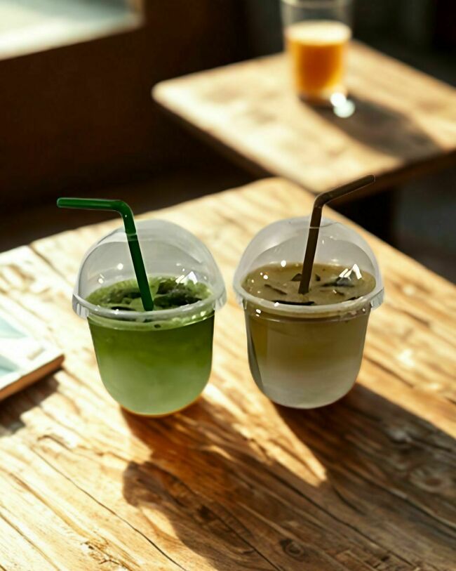 抹茶ラテ、ほうじ茶ラテ