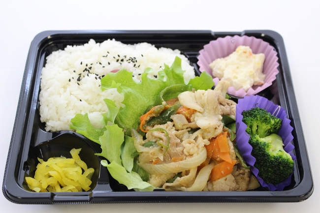 日替わり弁当３種例､豚肉もろみジャン炒め弁当