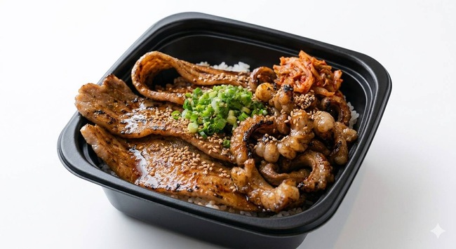 豚カルビとシマチョウのハーフ＆ハーフ丼