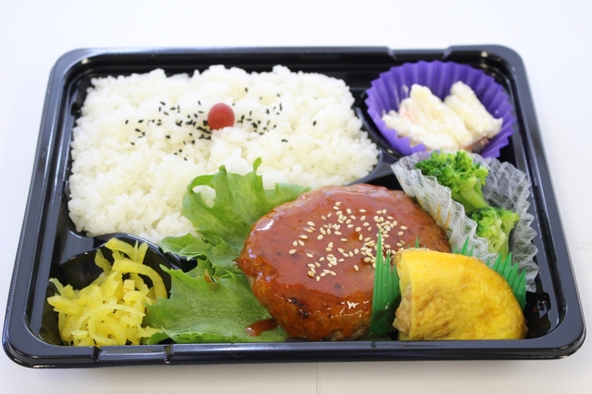 日替わり３種弁当例､旨辛ハンバーグ弁当