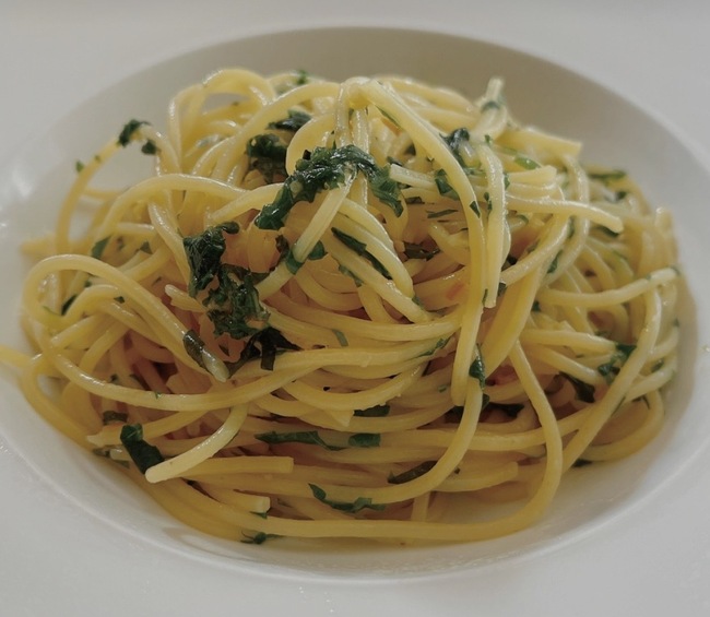大葉と柚子胡椒のペペロンチーノ