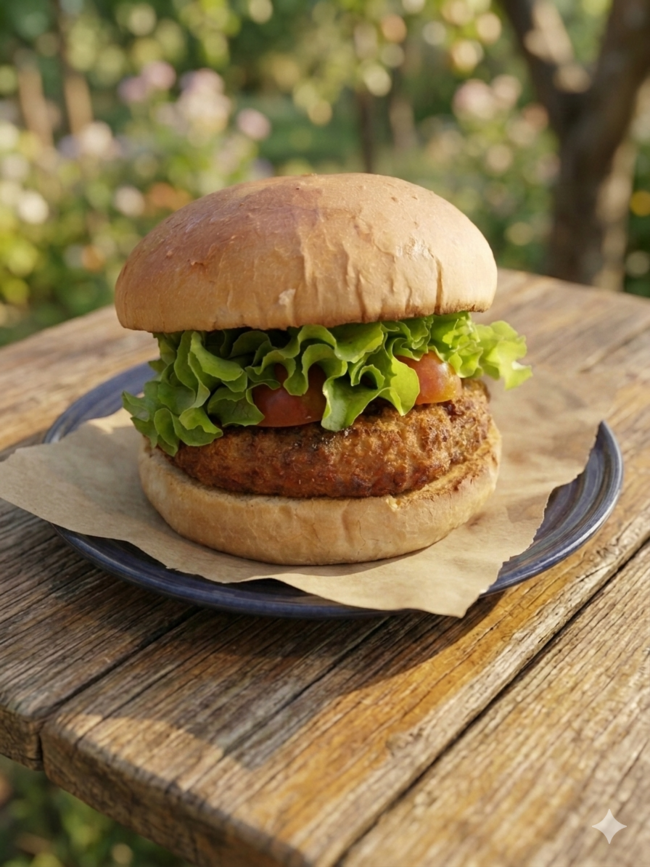 野菜たっぷりメンチカツバーガー
