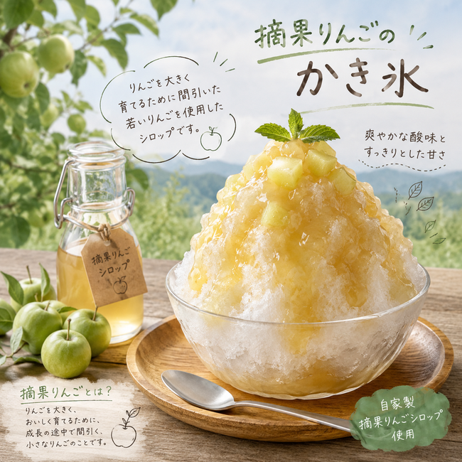 クラフトりんごシロップのかき氷