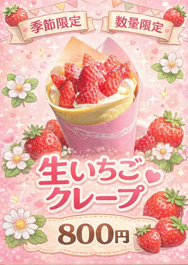 生いちごクレープ