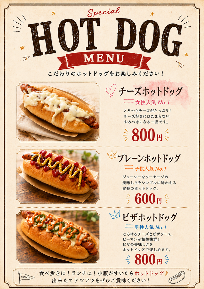 ホットドッグ（プレーン