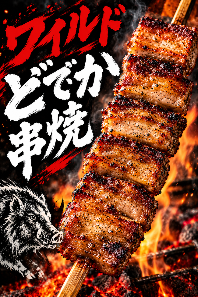 ワイルドどでか串焼