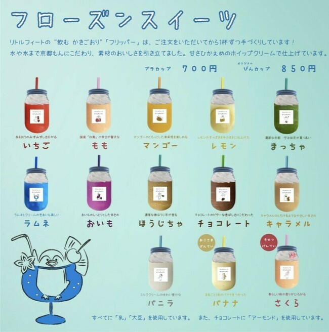 フリッパーのメニュー