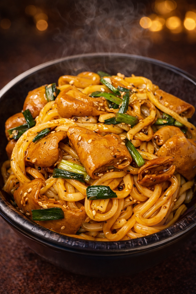 マルチョウとキャベツの味噌焼そば